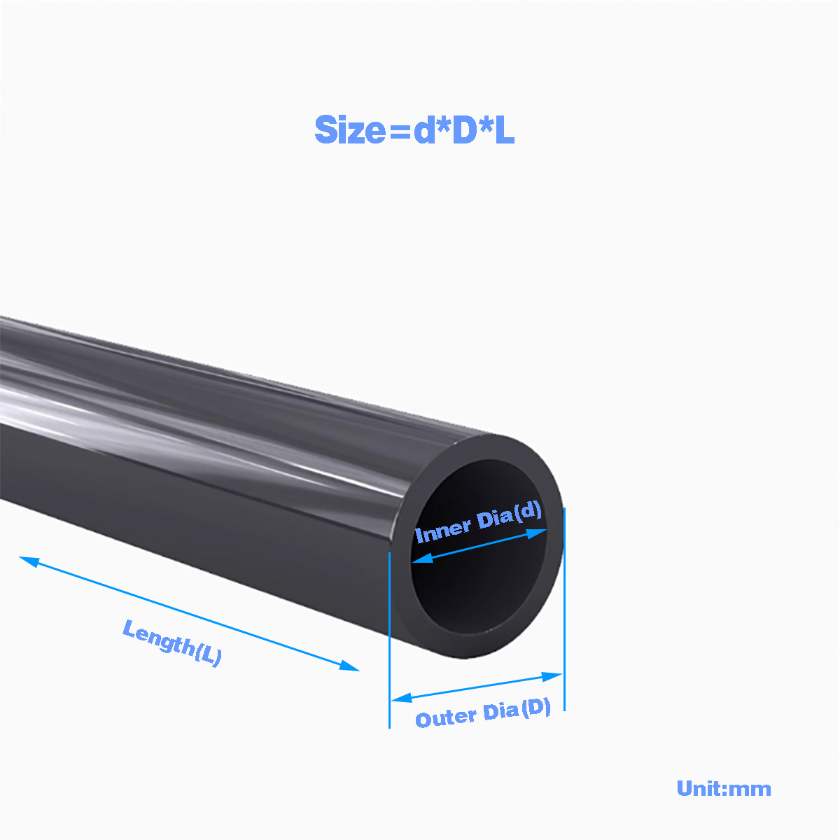 Aquarium Fish Accessories - Tubo de plástico de PVC negro,
