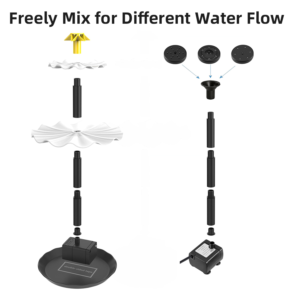 Bomba de Fuente Solar para bañ - Aquarium Fish Accessories reseña y precio