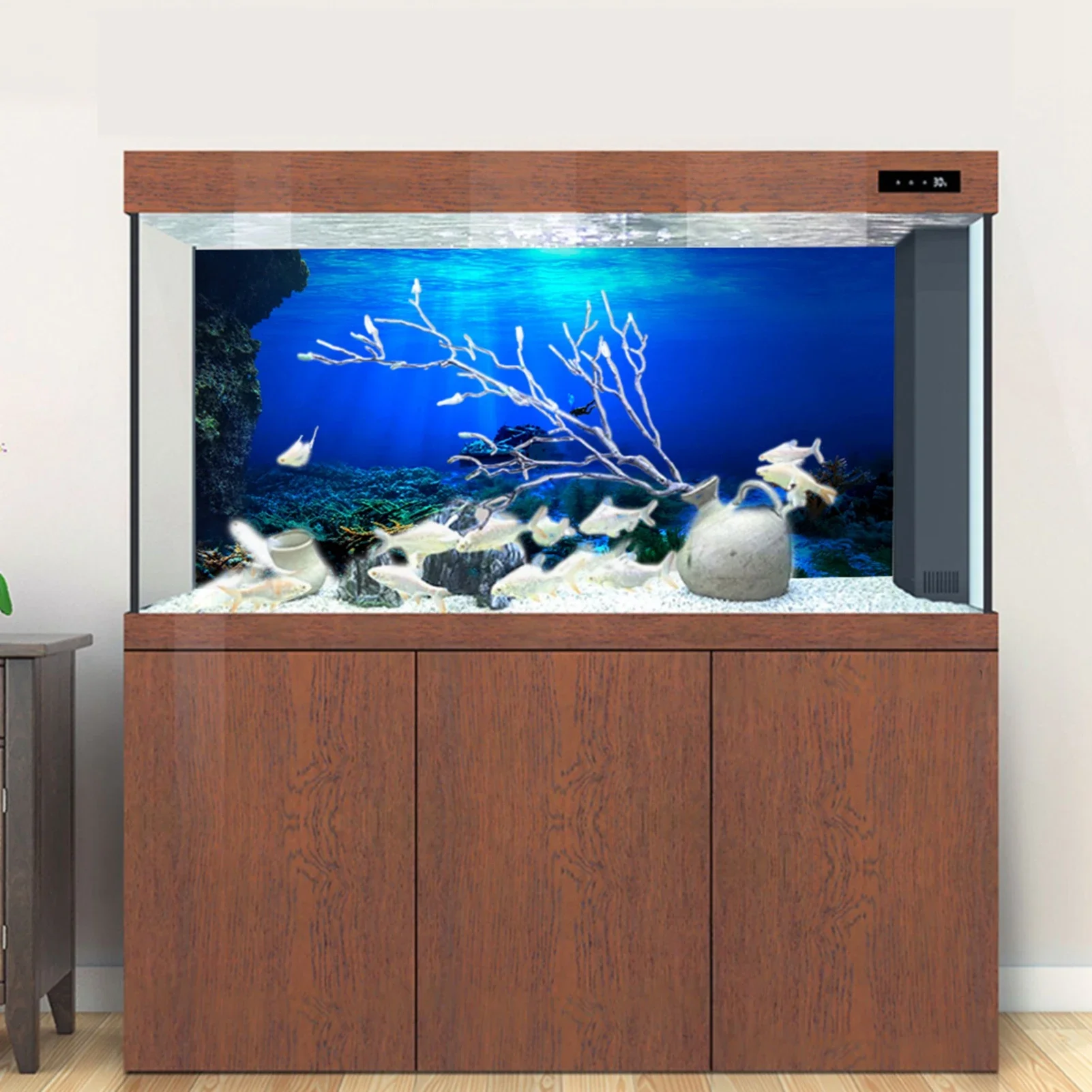 Fondo de acuario de selva trop - Aquarium Fish World reseña y precio