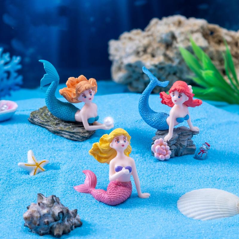 4 Piezas de Adornos de Sirena  - Fish Toy In Aquarium reseña y precio